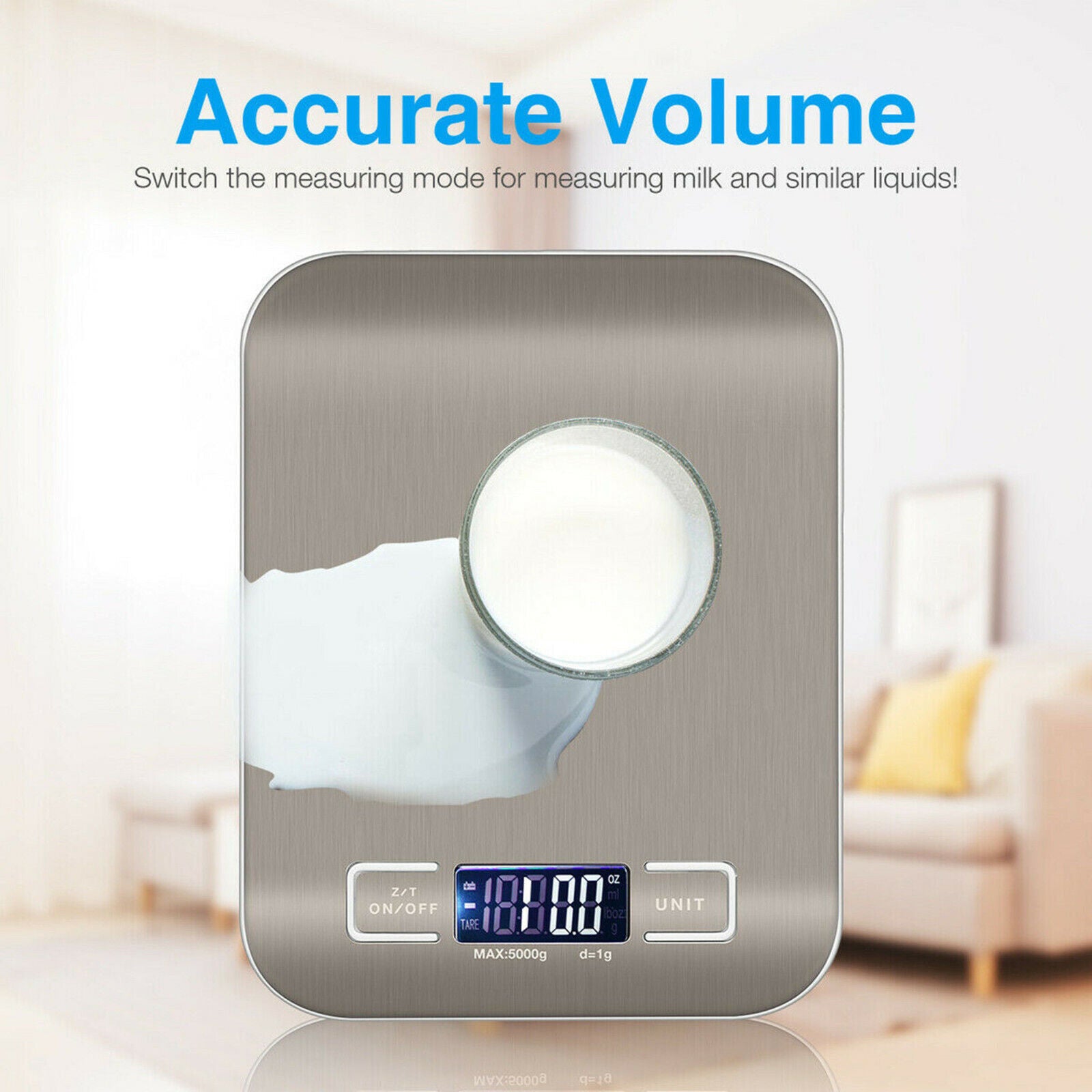 Digital Kitchen Scale 5kg / 11lb – Stainless Steel with Tare & LCD