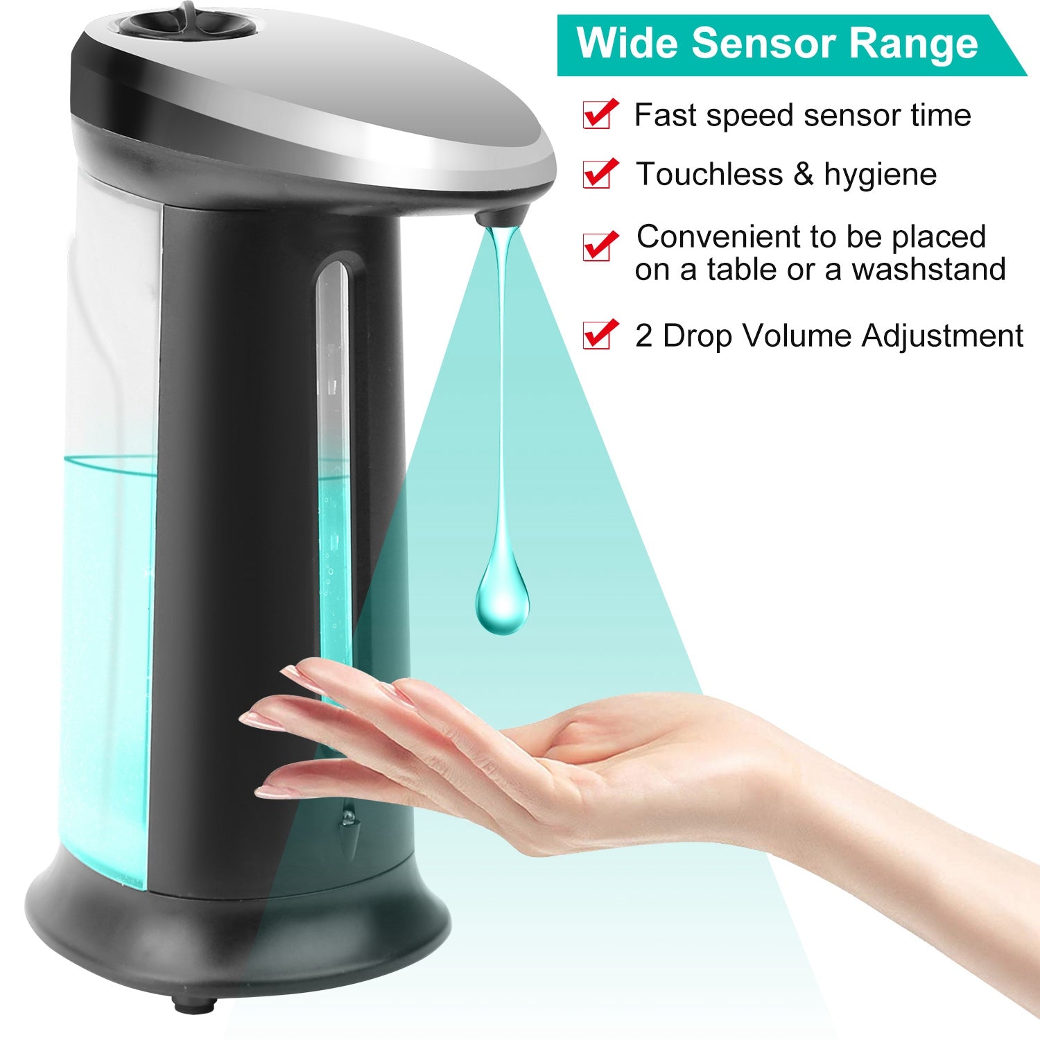 Automatic Soap Dispenser – Touchless Sensor, Adjustable Output