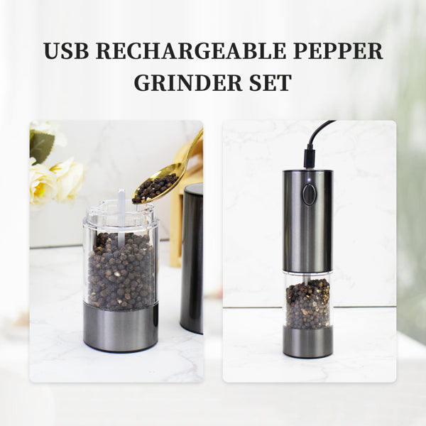Electric Salt and Pepper Grinder Set – Adjustable Coarseness, One-Touch Use