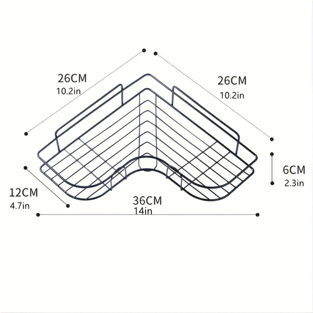No-Drill Bathroom Shelf – Wall Mounted Shower Organizer
