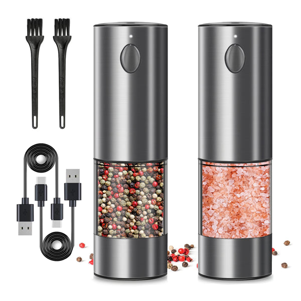 Electric Salt and Pepper Grinder Set – Adjustable Coarseness, One-Touch Use