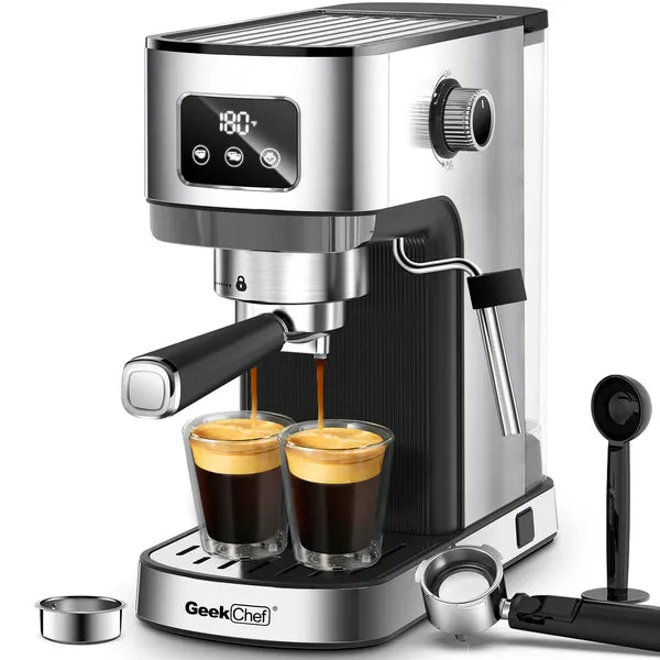 20-Bar Espresso & Cappuccino Machine – ESE Pod Compatible with Milk Frother & Pressure Gauge